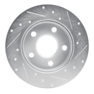 Buick LaCrosse Brake Rotor (1) - Rear Left - R1 Concepts - Drilled & Slotted - Silver - `04-`16